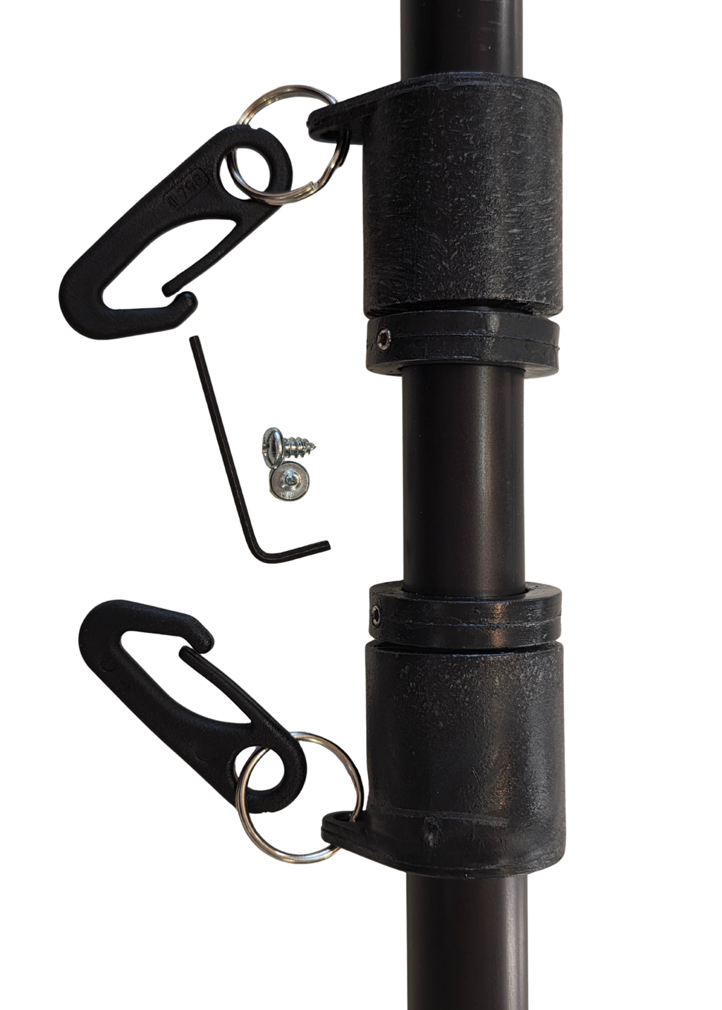 6' Black Anodized 1" Flag Pole with Adjustable Bracket, Never Furl™ Kit, and Acorn
