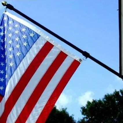 6' Black Anodized 1" Flag Pole with Adjustable Bracket, Never Furl™ Kit, and Acorn